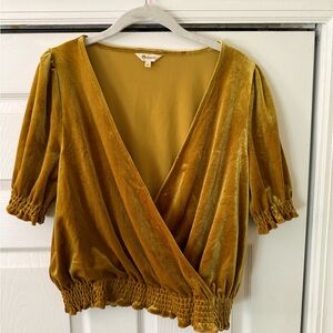 Madewell Mustard Velvet Top